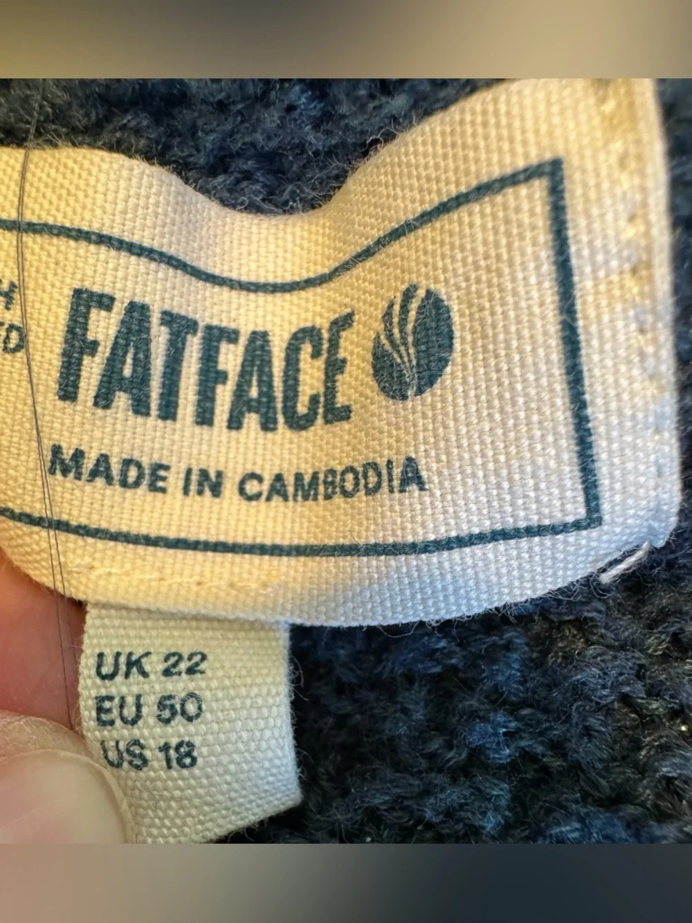 FATFACE Dark Teal Hadley 2 in 1 Devore Jumper Sweater Velvet Burnout Sz 18